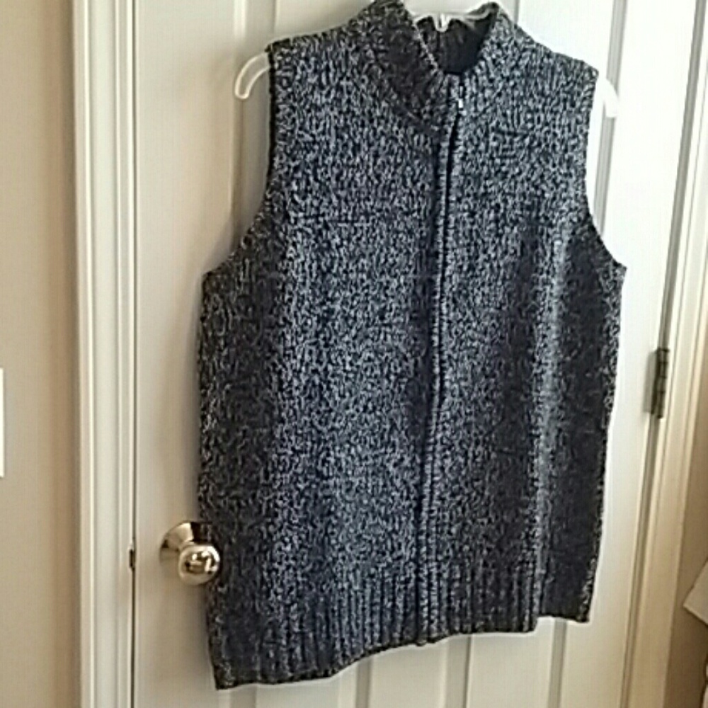 Woman Within Zippered Sweater Vest